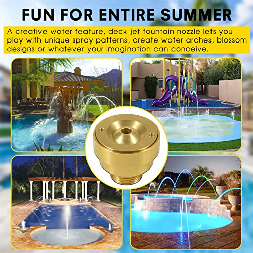 DearChan Swimming Pool Spa Brass Deck Jet Fountain Crown Nozzle w/Ground Lug