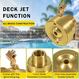 DearChan Swimming Pool Spa Brass Deck Jet Fountain Crown Nozzle w/Ground Lug