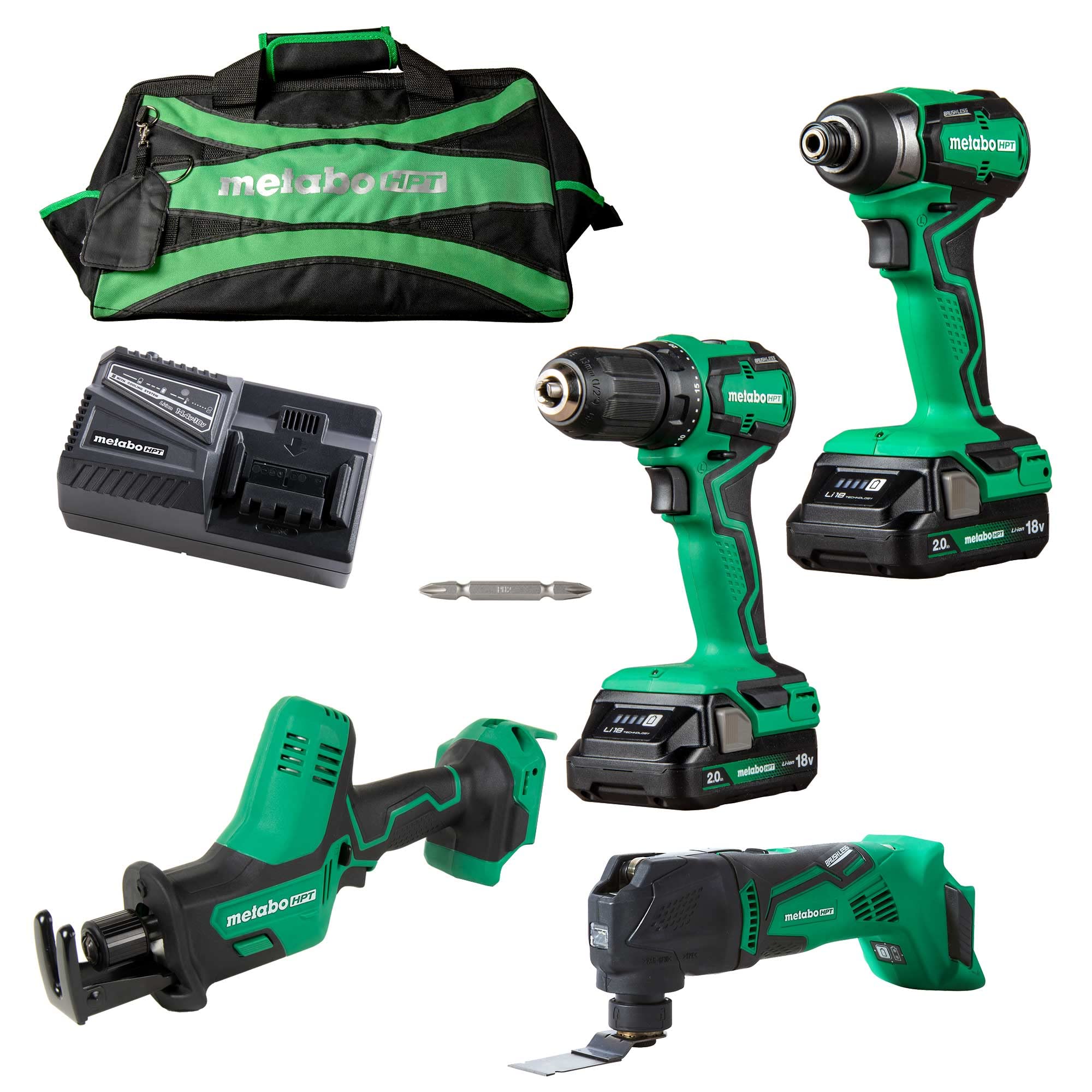 Metabo HPT 18V MultiVolt 4-Piece Sub Compact Cordless Combo Kit