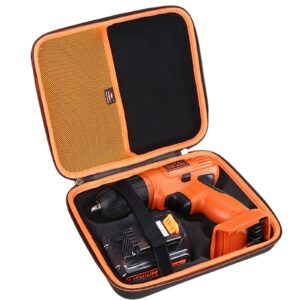 fblfobeli eva hard carrying case compatible with black+decker 20v max powereconnect cordless drill/driver + 30 pc. kit ld120va/ldx120c，tool storage organizer bag with handle (case only)