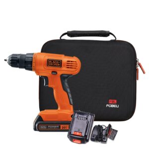 FBLFOBELI EVA Hard Carrying Case Compatible With BLACK+DECKER 20V MAX POWERECONNECT Cordless Drill/Driver + 30 pc. Kit LD120VA/LDX120C，Tool Storage Organizer Bag With Handle (Case Only)