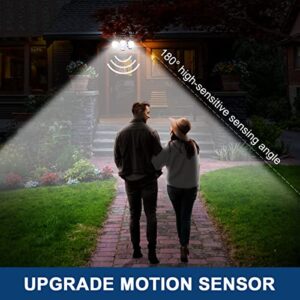 EMANER Motion Activated Security Light, Motion Sensing & Dusk to Dawn Adjust, AUTO Dim & Keep On 4 Lighting Mode Option, 5000K 28W Hardwired LED Floodlight for Outdoor/Patio/Porch, (1-Pack, White)