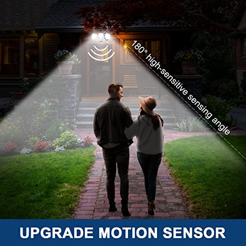 EMANER Motion Activated Security Light, Motion Sensing & Dusk to Dawn Adjust, AUTO Dim & Keep On 4 Lighting Mode Option, 5000K 28W Hardwired LED Floodlight for Outdoor/Patio/Porch, (1-Pack, White)