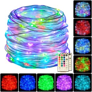 hahome 132ft outdoor rope lights, color changing string lights waterproof,400 led fairy string lights with remote,christmas twinkle lights plug in,for st patricks day,halloween and christmas décor