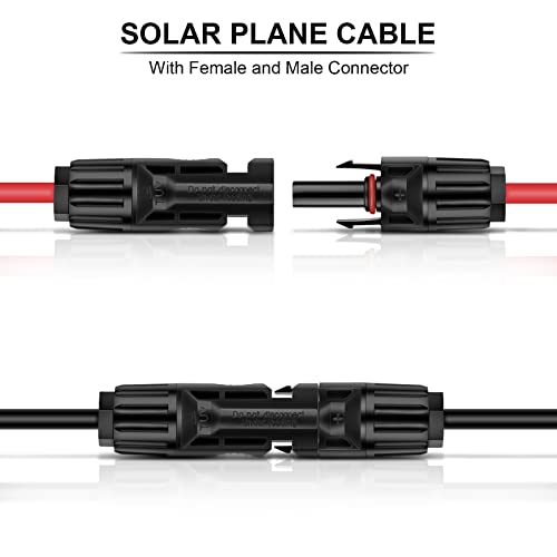 iGreely 10 Gauge Wire Solar to O Ring Cable Solar Panel Adapter Kit Cable Connetor for RV Solar Charge Controller Solar Generator Inverter Battery Pack Charger 10AWG 1Ft