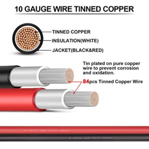 iGreely 10 Gauge Wire Solar to O Ring Cable Solar Panel Adapter Kit Cable Connetor for RV Solar Charge Controller Solar Generator Inverter Battery Pack Charger 10AWG 1Ft