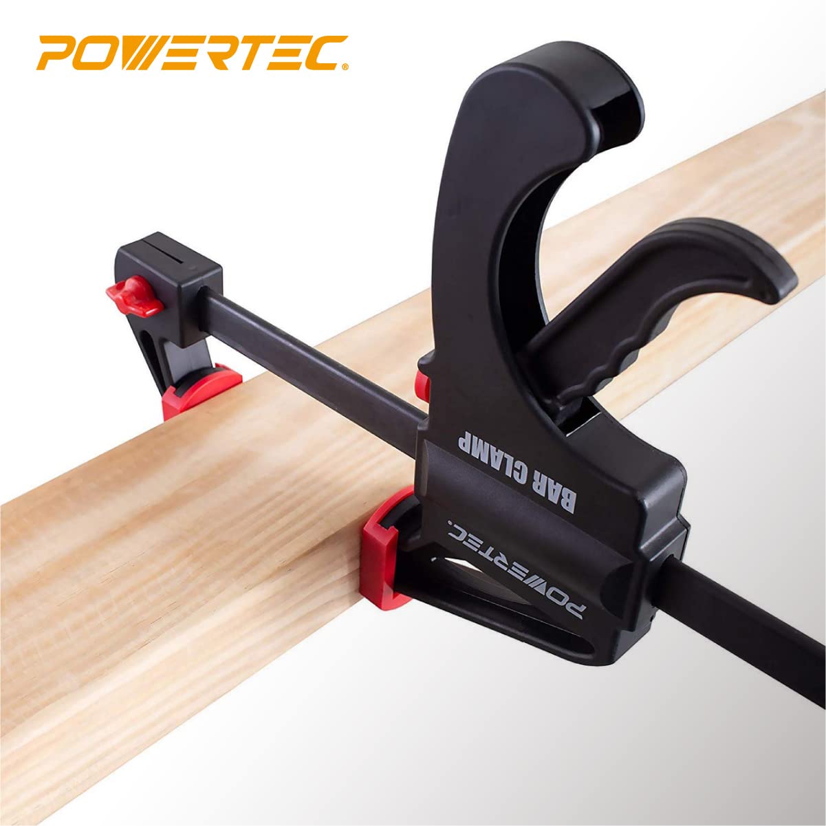 POWERTEC 71789 12", 24" and 36" Bar Clamps with Spreader, Trigger Clamps for Woodworking, One-Handed Carpenter Quick Clamp Sets for Gluing, Wood Clamps for Woodworking Tools, 6 pack