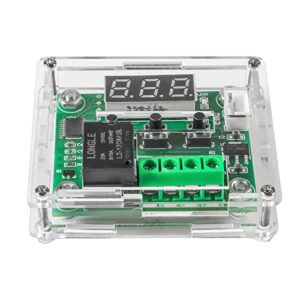 6pcs W1209 12V DC Digital Temperature Controller Board with Case Micro Digital Thermostat -50-110°C Electronic Temperature Temp Control Module Switch with 10A One-Channel Relay and Waterproof Blue