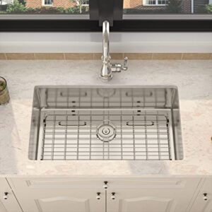 Zeayoun 33 Inch Kitchen Sinks Undermount - 33 x 19 Stainless Steel Single Bowl Undermount Kitchen Sink Deep Rectangular Large Under Counter Sink with Rounded Corner, 33 x 19 x 9 Inch