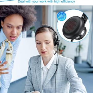 Link Dream USB Headset with Microphone in-line Controls & Ultar Comfort Wired Computer Headset for PC, Business, Office, Call Center, UC, Skype, Zoom, Webinar, Home (Monaural Style)