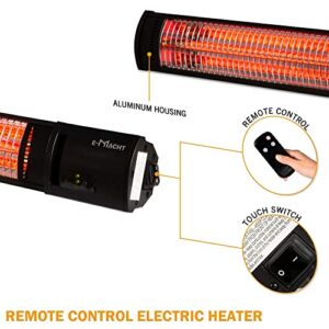Vilobos Wall Mounted Heater, 750W/1500W Electric Patio Heater with Remote Control, Hanging Heater w/Waterproof IP65, Infrared Heater for Garage, Outdoor or Indoor Use