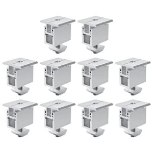 chbc 10pcs solar panel mounting brackets 39mm solar rail end clamps aluminum solar mid clamps adjustable grounding clamp, silver