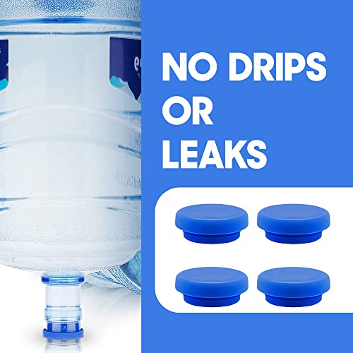 5 Gallon Water Jug Cap - 4PCS Silicone Leak and Spill Resistant Replacement Caps Plug - Reusable Silicone Replacement Bottle Caps - No Spill 5 Gallon Water Jug Cap - Anti Splash Caps for Water Bottle