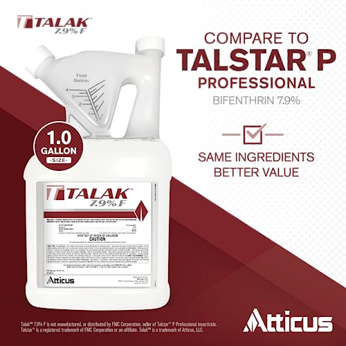 Talak 7.9 F Bifenthrin Insecticide Concentrate (1 Gallon) by Atticus (Compare to Talstar) –– Indoor and Outdoor Insect Control