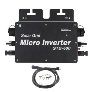 600w wifi control power inverters automatic identification solar power grid tie micro inverter ac120 230v(black us plug)