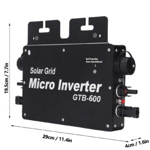 600W WiFi Control Power Inverters Automatic Identification Solar Power Grid Tie Micro Inverter AC120 230V(Black US Plug)