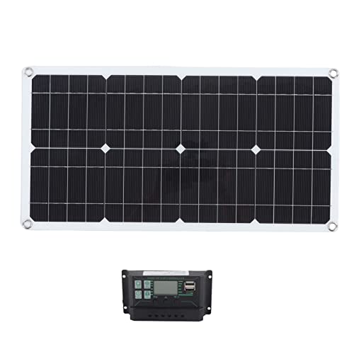 Srum 250W Solar Panel Kit, 12V/24V Monocrystalline Solar Panel Battery Maintainer Charger with Waterproof 10A Solar Charge Controller, Dual USB Solar Power Panel for RV Car Boat Home