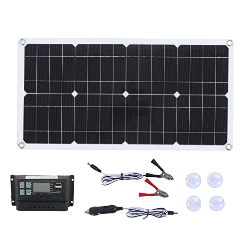 Srum 250W Solar Panel Kit, 12V/24V Monocrystalline Solar Panel Battery Maintainer Charger with Waterproof 10A Solar Charge Controller, Dual USB Solar Power Panel for RV Car Boat Home