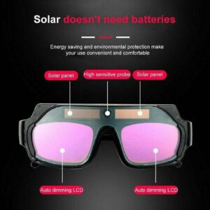Auto Darkening Welding Goggle Solar Eye Protective Block Slag PC Glasses for Welder Soldering Filter Harmful Light