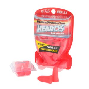 Hearos Radical Protection Foam Ear Plugs, Hearing Protection, NRR 33, 12 Pair, Orange (5801)