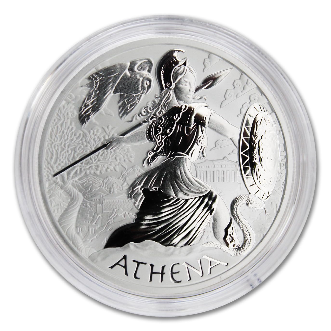 2022 P 1 oz Tuvaluan Silver Athena Coin - Gods of Olympus Series Brilliant Uncirculated (in Capsule) $1 Seller BU