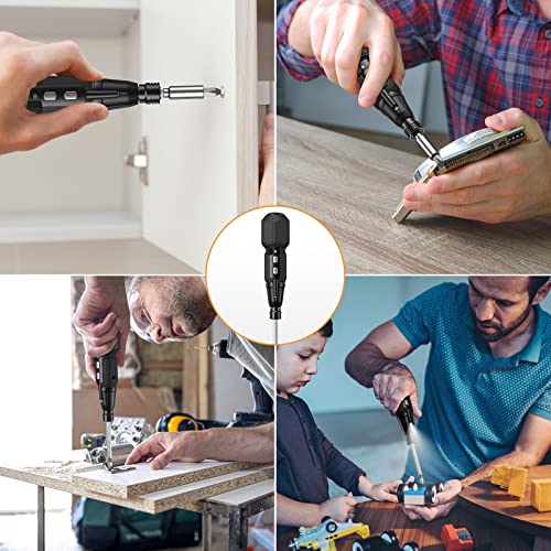 JXTZ Electric Screwdriver Set, Rechargeable Cordless Power Screwdriver with 9 Screwdriver Bits, LED Light, Auto & Manual Mode for Smartphone, Game Console, Camera, Clock, Laptop, Home Repair Tool Kit