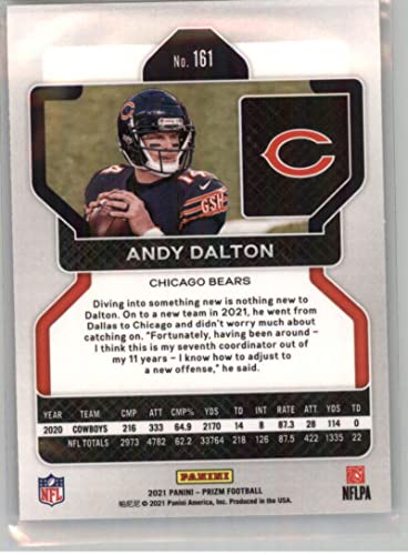 2021 Panini Prizm #161 Andy Dalton Chicago Bears NFL Football Trading Card