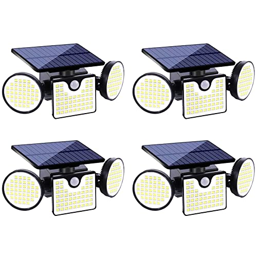 Ollivage Solar Lights Outdoor with Motion Sensor, Security Solar Lights Outdoor IP65 Waterproof Luces Solares para Exteriores with 3 Adjutable Head Wide Angle for Outside Garage Yard Patio