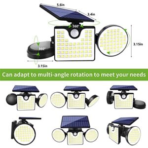 Ollivage Solar Lights Outdoor with Motion Sensor, Security Solar Lights Outdoor IP65 Waterproof Luces Solares para Exteriores with 3 Adjutable Head Wide Angle for Outside Garage Yard Patio