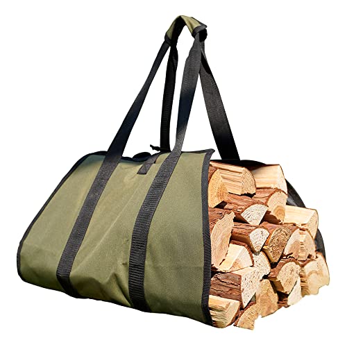 Ajure Downspout Carrier, Firewood Stove Accessories, Firewood&Log Holder, Log Carrier for Firewood, Large Canvas Firewood Carrier, Heavy Duty Wood Carrier for Garden, Splash Block