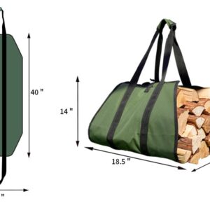 Ajure Downspout Carrier, Firewood Stove Accessories, Firewood&Log Holder, Log Carrier for Firewood, Large Canvas Firewood Carrier, Heavy Duty Wood Carrier for Garden, Splash Block