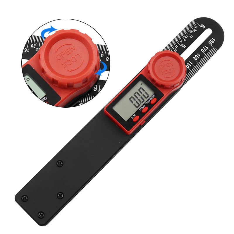 Digital Angle Finder Protractor, Electronic Level 360° LCD Digital Sliding T Bevel Gauge Angle Finder, Angle Measuring Tool for Woodworking Carpenter Construction