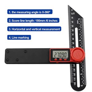 Digital Angle Finder Protractor, Electronic Level 360° LCD Digital Sliding T Bevel Gauge Angle Finder, Angle Measuring Tool for Woodworking Carpenter Construction