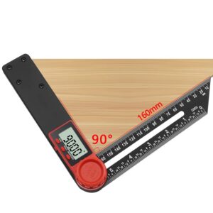 Digital Angle Finder Protractor, Electronic Level 360° LCD Digital Sliding T Bevel Gauge Angle Finder, Angle Measuring Tool for Woodworking Carpenter Construction