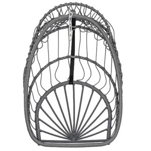 Yechen Indoor Outdoor Egg Hanging Chair with Stand, Patio Wicker Swing Egg Chair Indoor Swinging Chair Outdoor Hammock Egg Chair 350lbs Capacity for Patio Bedroom Balcony, Charcoal Grey (EG-001)