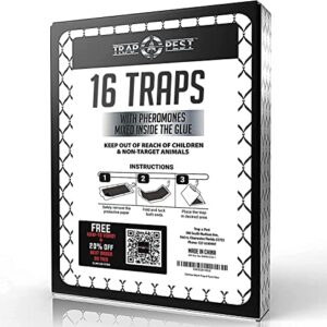 Clothing Moth Traps 16 Pack - Non Toxic Moth Traps for Clothes with Pheromone Attractant - Closet Moth Traps Odorless Sticky Traps for Closet, Carpets - Trap a Pest