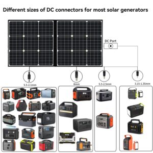 GOFORT Portable Power Station 172.8Wh & 100W 18V Portable Solar Panel Foldable Solar Charger with USB 18V DC QC 3.0 Output