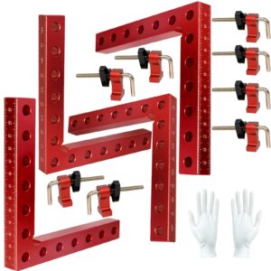 90 degree clamp corner square, 4pcs carpenter right angle clamp woodworking corner clamping tool for box cabinets 5.5" x 5.5"