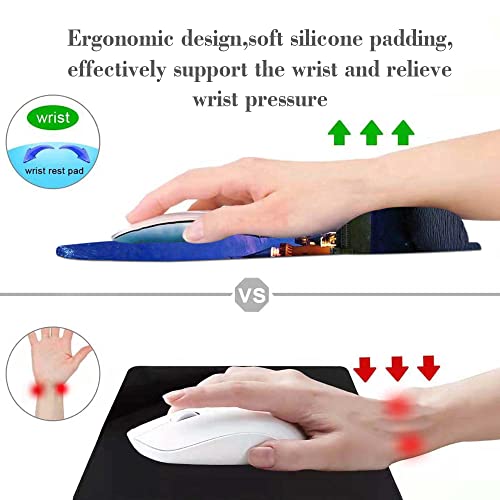 Mouse Pad Wrist Support,Ergonomic Mouse pad, Gaming Mouse Pad,Mouse Pad with Wrist Rest,Mousepad for Laptop,Office Decor Desk Accessories Mousepad with Non-Slip Rubber Base, Anime Mouse Pad