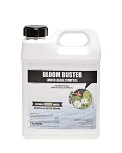 bloom buster algae control for fish ponds & water gardens - 32 ounces - safe for koi fish, goldfish & plants - controls algae in ponds & water features, epa registered