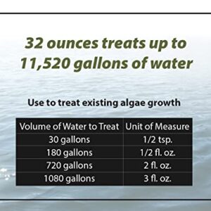 Bloom Buster Algae Control for Fish Ponds & Water Gardens - 32 Ounces - Safe for Koi Fish, Goldfish & Plants - Controls Algae in Ponds & Water Features, EPA Registered