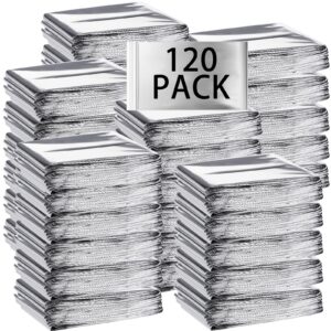 macarrie 75 pack emergency foil thermal blankets silver foil survival blanket space blanket survival kit for outdoors, camping, hiking, homeless, survival or first aid, silver