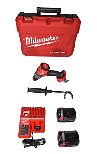 Milwaukee 2904-22 12V 1/2'' Hammer Drill/Driver Kit with (2) 5.0Ah Batteries, Charger & Tool Case Red