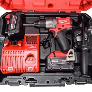 Milwaukee 2904-22 12V 1/2'' Hammer Drill/Driver Kit with (2) 5.0Ah Batteries, Charger & Tool Case Red