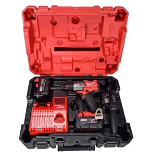 Milwaukee 2904-22 12V 1/2'' Hammer Drill/Driver Kit with (2) 5.0Ah Batteries, Charger & Tool Case Red