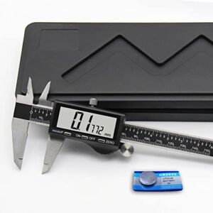 Digital Calipers 6 inch, Electronic Caliper Measuring Tool 150mm, Micrometer Fraction/Inch/mm with Large LCD Screen, Extreme Accuracy