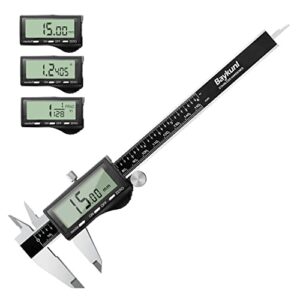 digital calipers 6 inch, electronic caliper measuring tool 150mm, micrometer fraction/inch/mm with large lcd screen, extreme accuracy