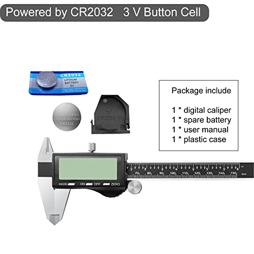 Digital Calipers 6 inch, Electronic Caliper Measuring Tool 150mm, Micrometer Fraction/Inch/mm with Large LCD Screen, Extreme Accuracy