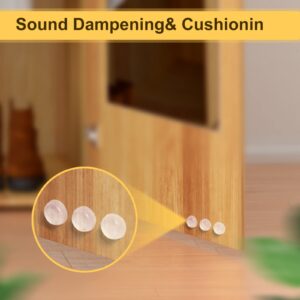 TIONTURE 256 Pcs Cabinet Door Bumpers Rubber Self Adhesive Pads for Drawers Noise Dampening Bumper Pads Glassware Picture Frames Small Furniture