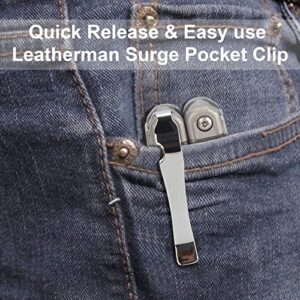 iGuerburn Pocket Clips for Leatherman Surge, Surge Pocket Clip as Leatherman Surge Accessories - (Not for Other Leatherman Models) - Silver